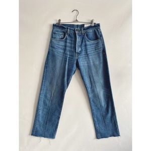 Imogene + Willie Wyatt Montrose High Rise Pintuck Straight Raw Hem Denim Jeans
